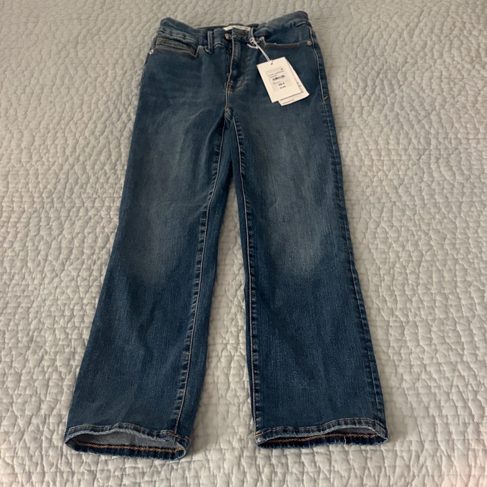 Good American Dark Blue Straight-Leg Jeans